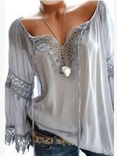 Autumn Spring Cotton Women Tie Collar Decorative Lace Hollow Out Plain Long Sleeve Blouses